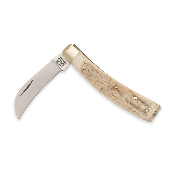 3 1/4" Pruner End Cap - 71mm Blade - Stag Antler Handle