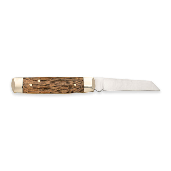 Senator - 71mm Blade - Whisky Barrel Oak Handle with Chased Workback