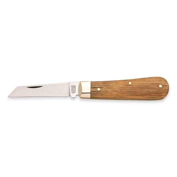 3 1/2" Lambfoot - 71mm Blade - Whisky Barrel Oak Handle