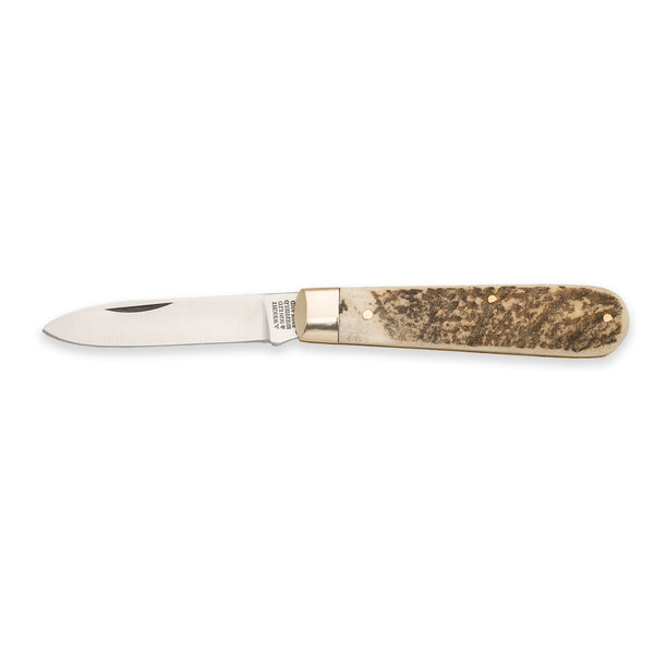 Spearpoint - 71mm Blade - Stag Antler Handle