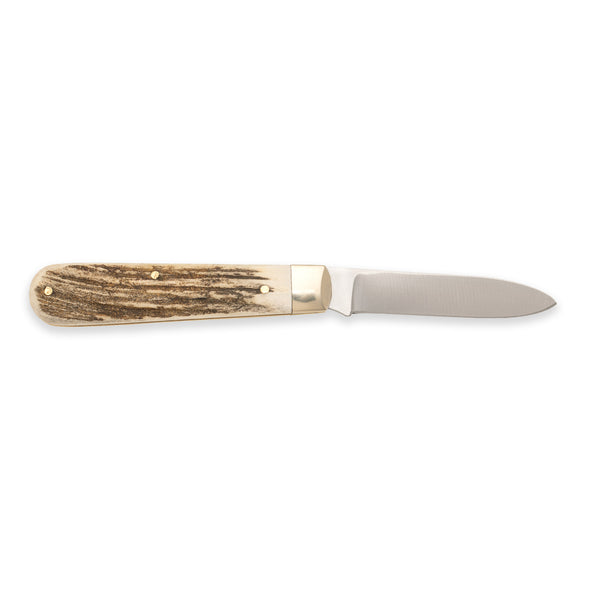 Spearpoint - 71mm Blade - Stag Antler Handle