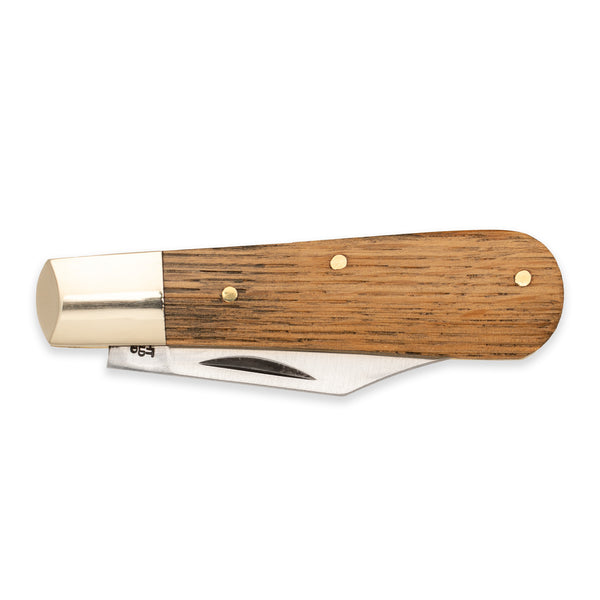 Barlow Clip Point - 70mm Blade - Whisky Barrel Oak Handle