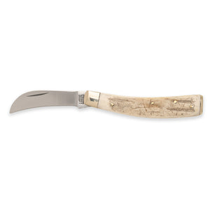 3 1/4" Flat Cap Pruner - 71mm Blade - Stag Antler Handle