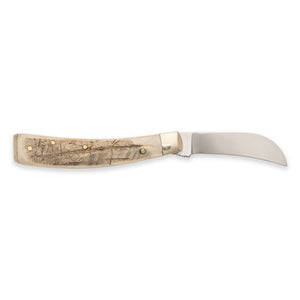 3 1/4" Flat Cap Pruner - 71mm Blade - Stag Antler Handle