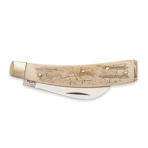 3 1/4" Flat Cap Pruner - 71mm Blade - Stag Antler Handle