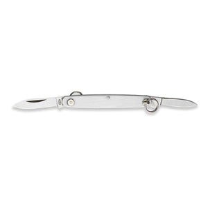 Twin Blade Penknife - Ring Opening - Stainless Steel