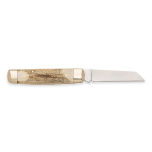 Senator - 71mm Blade - Stag Antler Handle with Chased Workback