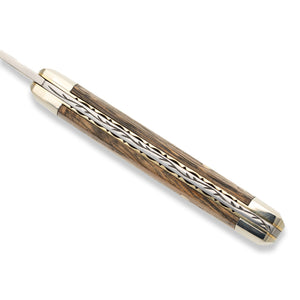Senator - 71mm Blade - Whisky Barrel Oak Handle with Chased Workback