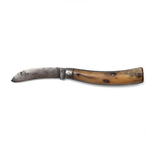 Antique Flat Cap Pruner Pocket Knife - Stag Antler Handle
