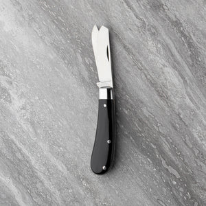 Twin Blade Pocket Knife - Clip Point & Castrator - Black Resin Handle