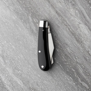 Twin Blade Pocket Knife - Clip Point & Castrator - Black Resin Handle