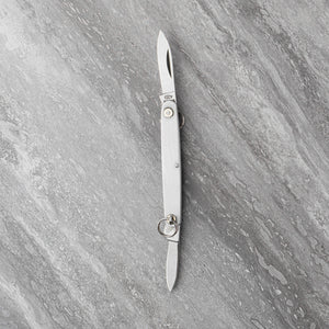 Twin Blade Penknife - Ring Opening - Stainless Steel