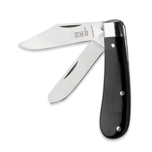 Twin Blade Pocket Knife - Clip Point & Castrator - Black Resin Handle