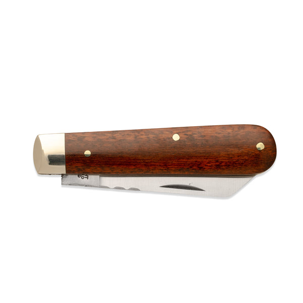 3 1/2" Lambfoot - 71mm Blade - Snakewood Handle with Traditional Workback