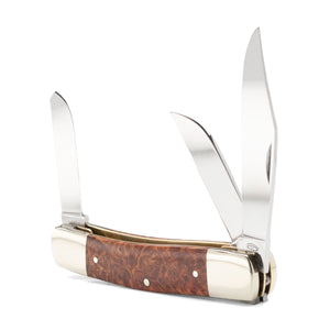 Stockman - Triple Blade - Amboyna Burr Handle