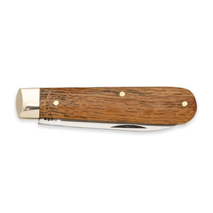 Spearpoint - 71mm Blade - Whisky Barrel Oak Handle