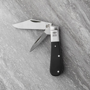 Twin Blade Barlow - Clip Point & Pen - Black Resin Handle