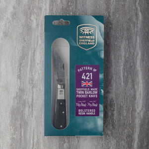 Twin Blade Barlow - Clip Point & Pen - Black Resin Handle