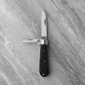 Twin Blade Pocket Knife - Lambfoot & Pen - Imitation Stag Handle