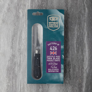 Twin Blade Pocket Knife - Lambfoot & Pen - Imitation Stag Handle
