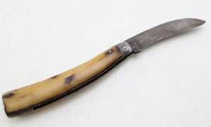 Antique Flat Cap Pruner Pocket Knife - Stag Antler Handle