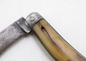 Antique Flat Cap Pruner Pocket Knife - Stag Antler Handle