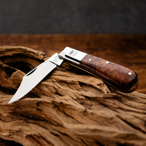 Barlow - 55mm Blade - Amboyna Burr Handle with Traditional Workback