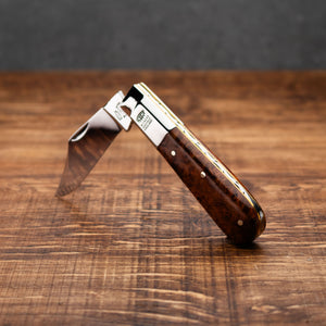 Barlow - 55mm Blade - Amboyna Burr Handle with Traditional Workback