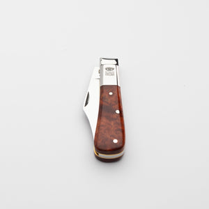 Barlow - 55mm Blade - Amboyna Burr Handle