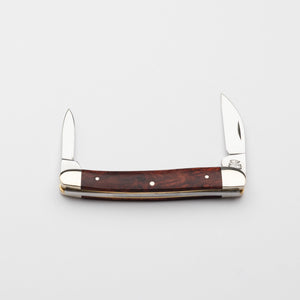 Bolstered Penknife - Lambfoot & Pen Blades - Amboyna Burr Handle