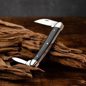 Bolstered Penknife - Lambfoot & Pen Blades - Buffalo Horn Handle