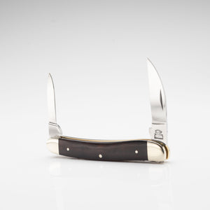 Bolstered Penknife - Lambfoot & Pen Blades - Desert Ironwood Handle with Traditional Workback