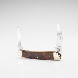 Bolstered Penknife - Lambfoot & Pen Blades - Desert Ironwood Handle