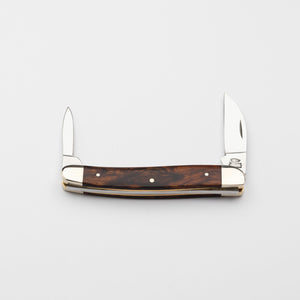 Bolstered Penknife - Lambfoot & Pen Blades - Desert Ironwood Handle