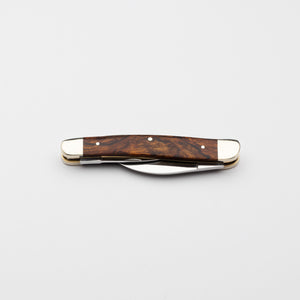 Bolstered Penknife - Lambfoot & Pen Blades - Desert Ironwood Handle