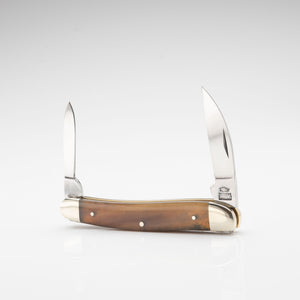 Bolstered Penknife - Lambfoot & Pen Blades - Ox Horn Handle