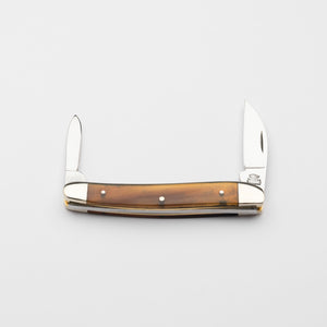 Bolstered Penknife - Lambfoot & Pen Blades - Ox Horn Handle