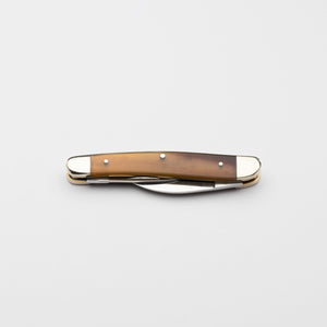 Bolstered Penknife - Lambfoot & Pen Blades - Ox Horn Handle