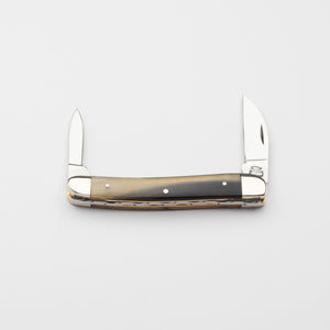 Bolstered Penknife - Lambfoot & Pen Blades - Rams Horn Handle with Traditional Workback