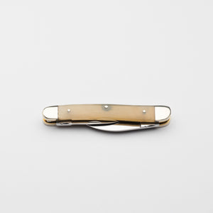 Bolstered Penknife - Lambfoot & Pen Blades - Rams Horn Handle with Traditional Workback