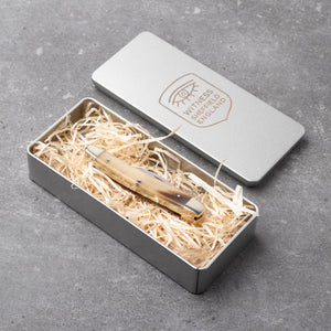 Bolstered Penknife - Lambfoot & Pen Blades - Rams Horn Handle