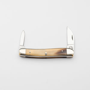 Bolstered Penknife - Lambfoot & Pen Blades - Rams Horn Handle