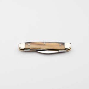 Bolstered Penknife - Lambfoot & Pen Blades - Rams Horn Handle