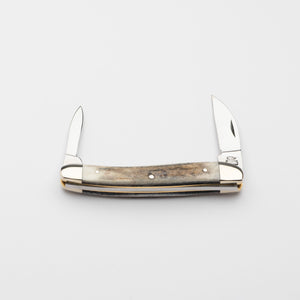 Bolstered Penknife - Lambfoot & Pen Blades - Stag Antler Handle