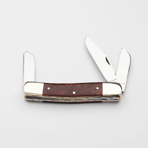 Stockman - Triple Blade - Amboyna Burr Handle with Traditional Workback