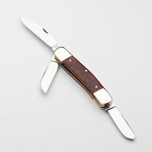 Stockman - Triple Blade - Amboyna Burr Handle with Traditional Workback