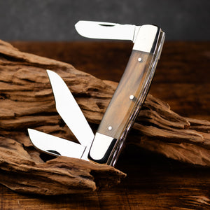 Stockman - Triple Blade - Ox Horn Handle with Traditional Workback