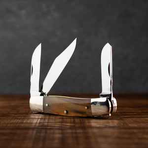 Stockman - Triple Blade - Ox Horn Handle with Traditional Workback