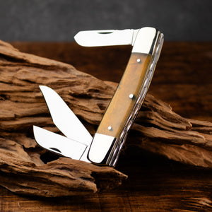 Stockman - Triple Blade - Rams Horn Handle with Traditional Workback