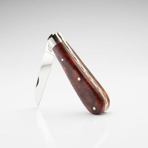 Lambfoot - 63mm Blade - Amboyna Burr Handle with Traditional Workback